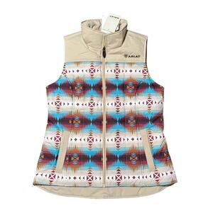 NWT Womens ARIAT Sz L Crius Insulated Concealed Carry Zip Up Vest Aztec Beige